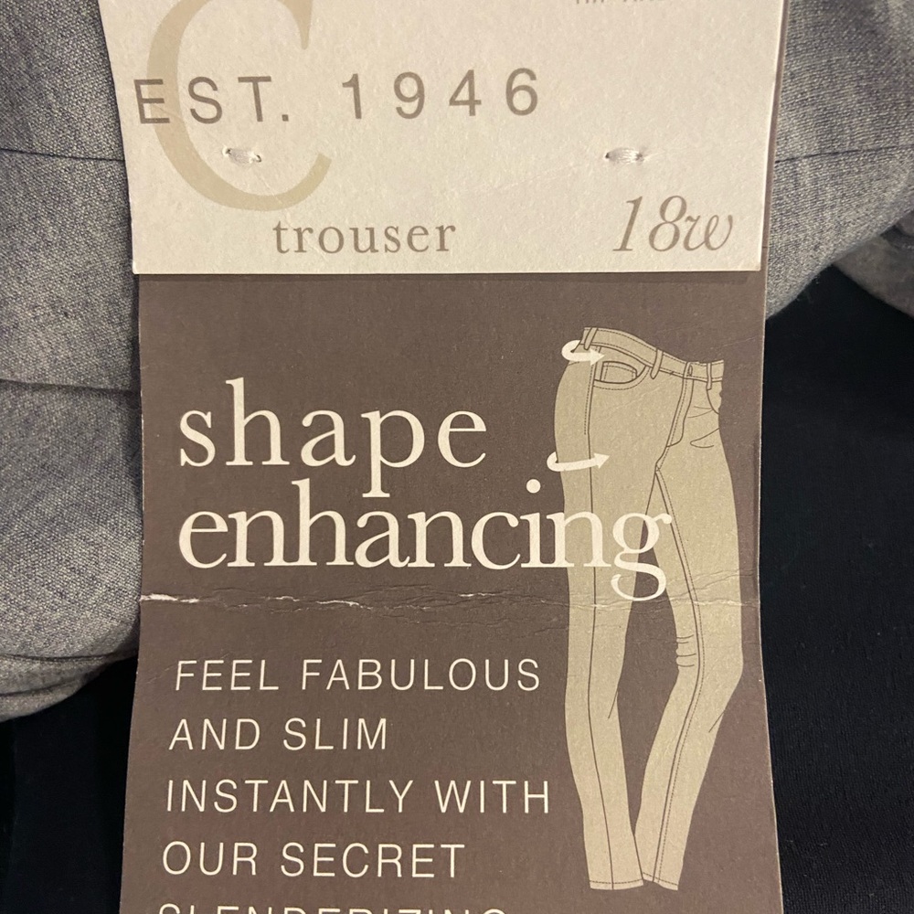 Gray Shape Enhancing Trousers. Cato brand curvy 18w